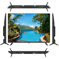 Téléviseur intelligent sans cadre de 55 pouces, téléviseur LED 4K, double support, bord étroit, écran Android pour le divertissement à domicile