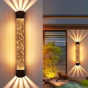 Lámpara de pared de cristal para exteriores, de aluminio, impermeable, con luz ascendente y descendente, para balcón, villa, pasillo. - Product Image 1