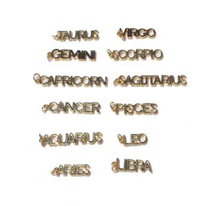 Vente en gros <span class=keywords><strong>horoscope</strong></span> couleur or police anglaise lettres initiales signe du zodiaque pendentif pour bijoux accessoires chine fournisseur - Product Image 2