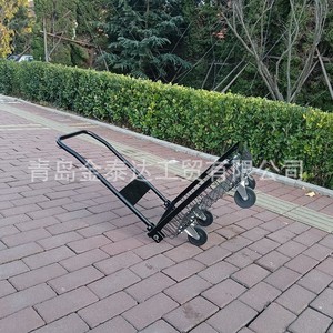 Folding Handcart 860x602x395mm Powder Coated Mesh <b>Cart</b> For Shopping And Transport - Product Image 3