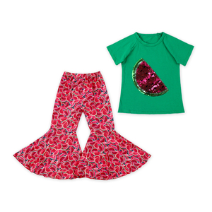 Conjunto de 2 Piezas TZ-033-ZXN con Camiseta de Manga Corta con Estampado de Piña y Pantalones de Campana, Conjunto Floral 2022 - Product Image 1