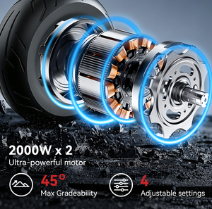 Trottinette électrique pour adultes ZSE2-B, double suspension, capacité tout-terrain. Moteur 2000W étanche. Conception pliable pour un rangement facile. - Product Image 5