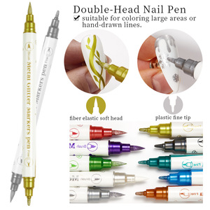Pincel de Uñas de Doble Punta con Purpurina de Colores, Bolígrafo para Pintar Uñas con Efecto Halo, Pincel para <span class=keywords><strong>Gel</strong></span> - Product Image 4