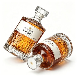 Botellas de Vidrio para Licores de 500 ml con Grabado de Diamantes, Botellas de Cristal para Whisky, Vodka y Brandy - Product Image 4