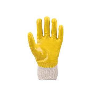 GLOVEMAN Amarillo impermeable antideslizante resistente al aceite trabajo industrial jardín seguridad trabajo algodón Nitrilo Guante recubierto - Product Image 3