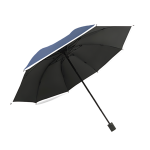 Parapluie de lampe de poche automatique 3 plis personnalisé en gros de haute qualité avec poignée de lumière LED avec bande réfléchissante - Product Image 2