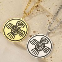 Collier Symbole Oiseau Spirituel Aztèque Myshape, Amulette Pendentif en Acier Inoxydable, Culture Maya, Puissance, Force et Courage