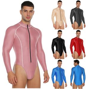 Combinaison de bain brillante pour homme, justaucorps, combinaison de surf, maillot de bain de sport, vêtements de plage, maillot de bain avec logo, fabricant de maillots de bain personnalisés - Product Image 1