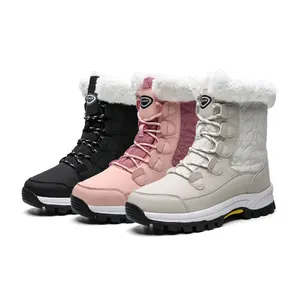 Winter Outdoor Travel Waterproof Women' s Snow Boots Anti slip Thickened Warm High Top Women's Mid length Snow