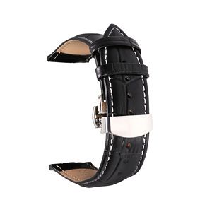 Cinturino per Orologio <span class=keywords><strong>in</strong></span> Vera Pelle di <span class=keywords><strong>Coccodrillo</strong></span> Goffrata, Misure 10-22mm 24mm, per Smartwatch con Chiusura a Farfalla - Product Image 5