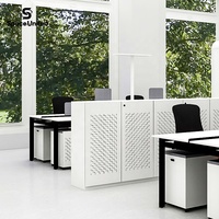 Armoire de rangement en métal de style moderne SpaceUnited avec portes et serrures pour la décoration intérieure de la maison, les plantes d'intérieur, les meubles de bureau
