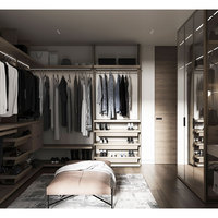 Armoire Moderne en Bois Massif pour Chambre à Coucher, Appartement et Hôtel - Meuble de Rangement pour Vêtements