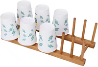 Séchoir à vaisselle en bambou pour cuisine, égouttoir, organisateur pour assiette, bol, tasse, livre, couvercle, planche à découper