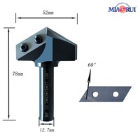 Miaorui Bois 90 ° 120 ° V Type Remplaçable Carbure Insert Fraise Dalle Aplatissement CNC Spoilboard Surfaçage Routeur Bit