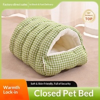 Niche pour animaux de compagnie en polyester, la plus vendue, chaude pour l'hiver, fermée, lit pour chien toutes saisons, niche pour petit chien, amovible, lavable, nid pour chat, utilisation intérieure