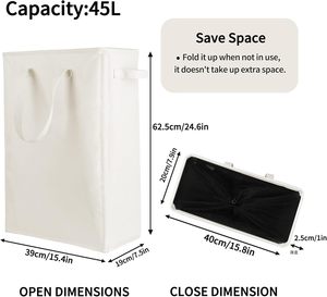 SINCERE personnalisé 45L Beige <span class=keywords><strong>panier</strong></span> <span class=keywords><strong>à</strong></span> <span class=keywords><strong>linge</strong></span> mince et pliable <span class=keywords><strong>panier</strong></span> <span class=keywords><strong>à</strong></span> <span class=keywords><strong>linge</strong></span> sale pliable <span class=keywords><strong>panier</strong></span> <span class=keywords><strong>étroit</strong></span> pour le stockage - Product Image 2