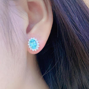 Luxury Wholesale Elegant Wedding Jewelry <b>Set</b> Unisex 925 Sterling <b>Silver</b> Clear Gemstone VVS <b>Stud</b> <b>Earrings</b> Hook - Product Image 1