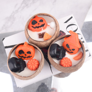 เทียนหอมขี้ผึ้งมะพร้าวฮาโลวีนสำหรับบรรยากาศเทศกาลออกแบบได้ตามต้องการ - Product Image 3