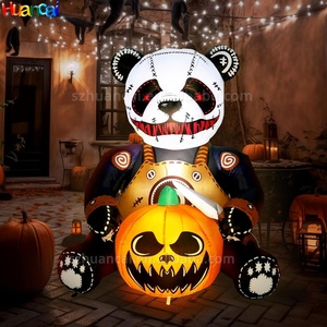 4ft Kinh Dị Halloween Inflatable <span class=keywords><strong>Panda</strong></span> bí ngô kỳ nghỉ trang trí Inflatable ma mặt với LED ánh sáng nhà máy giá bán buôn - Product Image 1
