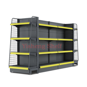 Làm Trung Quốc Kệ siêu thị tùy chỉnh kim loại Pegboard Rack hiển thị hai mặt nhiệm vụ ánh sáng Gondola kệ cửa hàng tạp hóa tường - Product Image 1