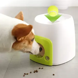 Interaktif oyuncak pet köpek bulmaca topu atmak köpek oyuncak tenis topu launcher mama besleyici dağıtıcı oyuncak