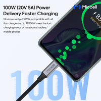 Cable USB C a USB C Miccell de 10 Gbps con PD de 100 W, Cable de Carga Rápida Tipo C 4K para Laptop, Tablet, Teléfono, Hogar, Oficina, Viajes