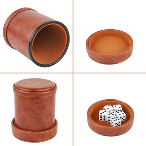 Nouveauté, Meilleure Vente : Gobelet à Dés Rond en Cuir Fait Main de Haute Qualité, Taille et Logo Personnalisables, Jeux de Société, Lot de 4 Pièces, Pour Adultes - Product Image 4