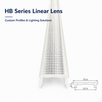 Lentille linéaire optique PMMA AEF-023 à faisceau large de 100 degrés pour éclairage LED en profilé aluminium
