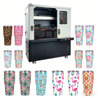Impresora Rotativa UV Industrial para Botellas, Impresión CMYK+W+V con Barniz, Cabezal Epson de 2880dpi, Impresora Cilíndrica 3D con Soporte de 15mm