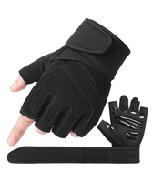 Guantes Deportivos de Medio Dedo para Exteriores, Antideslizantes, con Protección para la Muñeca, para Entrenamiento y Levantamiento de Pesas