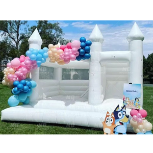 Rental <b>Inflatable</b> White <b>House</b> WIth Slide Bouncer Wedding Castle With Ball Pit White Wedding Wedding <b>House</b> Rental I - Product Image 1