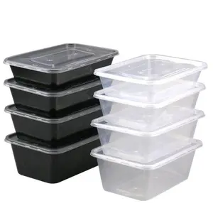 Stackable Packaging Food Container Disposable Plastic Microwavable Container With Lid To Go For Food BPA Free