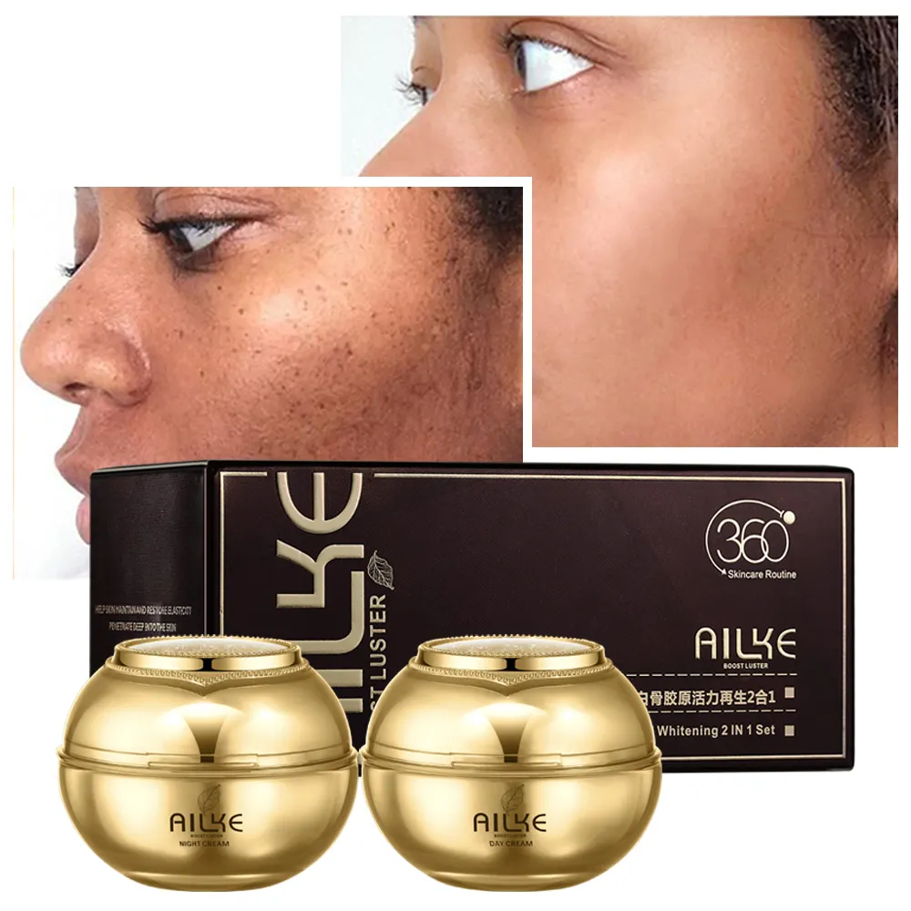 AILKE OEM/ODM Beauty Product Skin Care Set Whitening Revitalizing Anti Aging Brightening Face Care Set Day&Night Cream For Women