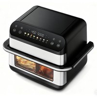 Friteuse à air électrique 10L en acier inoxydable à double panier, sans huile, avec 8 menus couleur, certifiée ETL GS CE CB RoHS LFGB