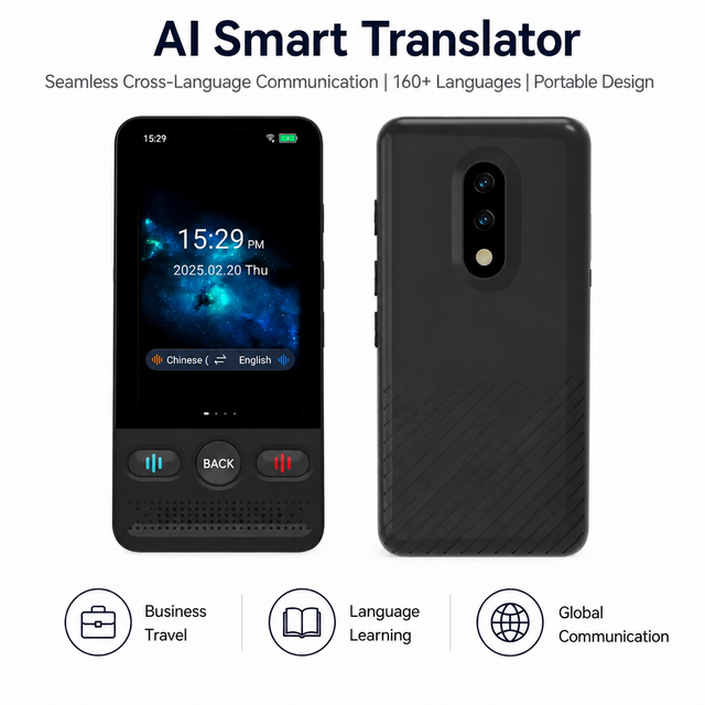 Handheld AI Smart Translator Device Multiple Languages Offline WiFi Voice Translation for Travel Business Meeting Conference