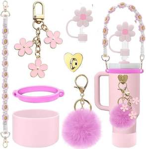 Taza Termo Decorativa de 40oz con Cordón para Niña, de Acero Inoxidable Portátil de Grado Alimenticio, con Accesorios de Gel de Sílice - ¡Venta Caliente! - Product Image 1