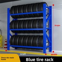 Étagère de présentation de pneus en acier à 4 niveaux avec connexion rapide pour pneus de voiture - Rangement d'accessoires automobiles 4S
