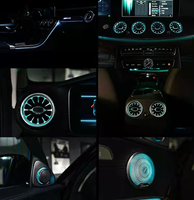 Grilles d'aération de turbine avec éclairage d'ambiance, design de luxe, en PVC pour Mercedes Benz Classe C (W205) GLC (X253) 64