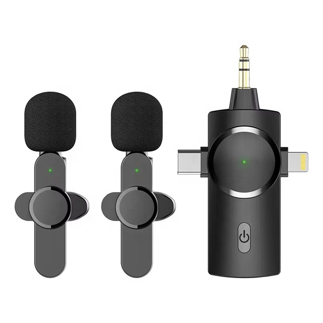 Wireless Lavalier Microphone 3 in 1 Microphone Wireless Noise Cancelling Phone Mic Wireless Loudspeaker Speaker