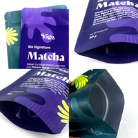 Sachets en plastique personnalisés à impression intégrale, pochettes verticales en aluminium avec logo pour 30g de poudre de thé matcha – Vente chaude