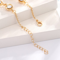 Parure quatre pièces en alliage sertie de diamants, collier, boucles d'oreilles, bague et bracelet en forme de cœur, bijoux transfrontaliers pour un style européen chic