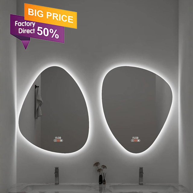 Smart Anti-Fog Illuminated Round LED Wall Mirror Bluetooth Speaker Magnifying Feature IP44 Rated for Bathroom Hotel Projects
