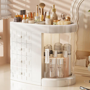 Caja de almacenamiento de cosméticos de estilo japonés con cajones, organizador de escritorio transparente para maquillaje y productos para el cuidado de la piel - Product Image 2