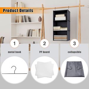 3-Tier Hanging Closet Organizer with 2 Sturdy Hooks Multifunctional Wardrobe Storage Shelf for <b>Clothes</b>, Coats Shoes Accessories - Product Image 6