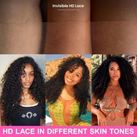 Perruques en cheveux humains bouclés birmans avec dentelle transparente 13x4, perruques en cheveux humains avec fermeture en dentelle 5x5 4x4