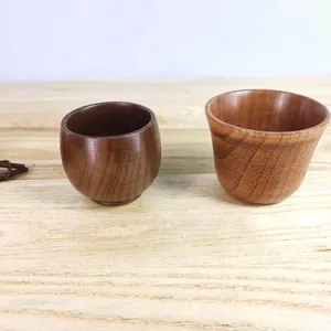 Xiangteng tasse en bois naturel, tasse à café en bois de jujube japonais créatif, petite tasse de bureau faite à la main