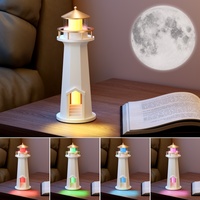 Lámpara de Mesa LED Recargable Lonvel, Lámpara Lunar, Proyector, Luz Nocturna, Control por Aplicación, Carga Inalámbrica, Batería, Faro para Dormitorio