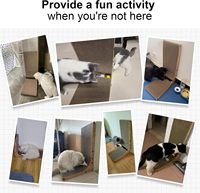 Grattoir mural en L de 26,8 pouces de large pour chat, marque Fuwan, avec jouet interactif à bille, tapis de grattage intérieur pour animaux de compagnie, vente en gros