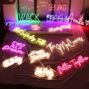 Drop Shipping In Voorraad Aangepaste Nieuwe Ontwerp Ronde Gebogen Acryl Led Neon Sign