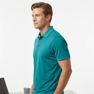 Camiseta de Golf de Buena Calidad, Transpirable, Personalizada, de 180 Gramos, Antiarrugas, de Punto, Bordada, de Secado Rápido, Lisa, 100% Algodón, Unisex - Product Image 3